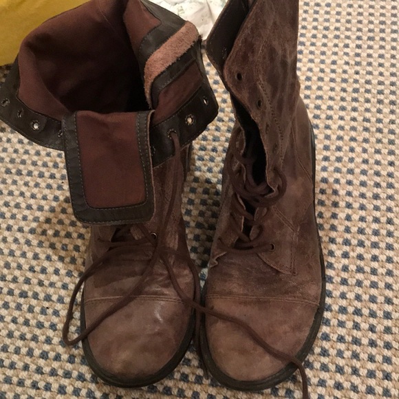 Mia Shoes - Distressed Combat Boots Mia Shoes - Distressed Combat Boots